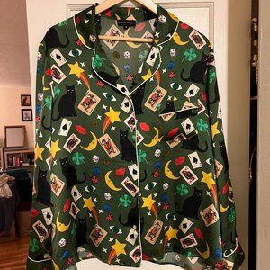Karen Mabon Today Is Your Lucky Day pajama top long sleeve Medium